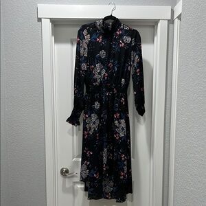 Nanette lepore Floral Black Long Sleeve Dress
